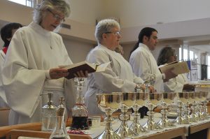 Seminarians serving at the Eucharist